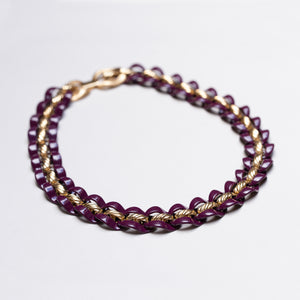 Vintage Gold and Purple Chain Necklace