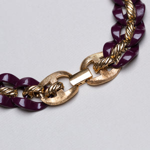 Vintage Gold and Purple Chain Necklace