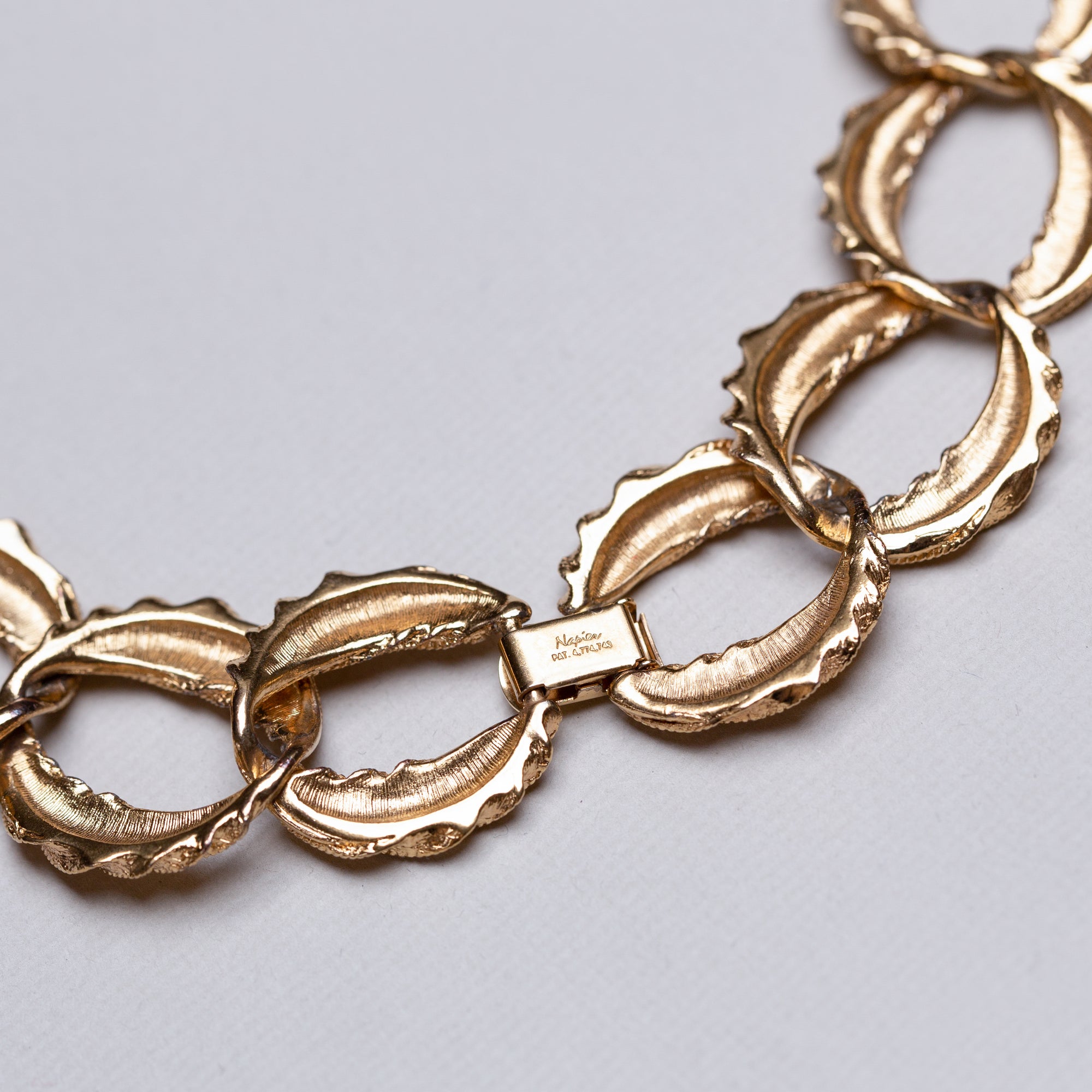 Vintage Textured Gold Chain Necklace