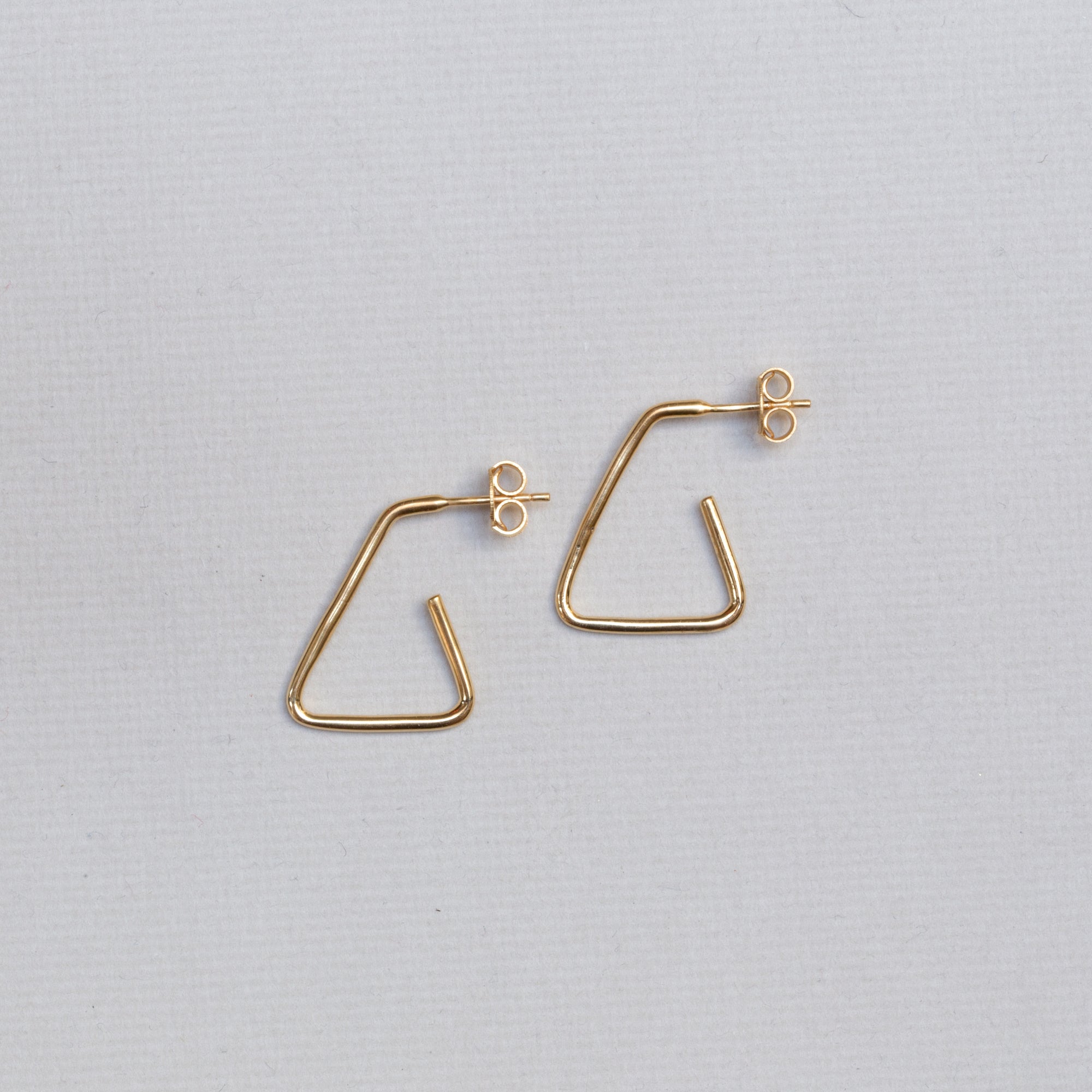 Gold-plated Open Triangle Stud Earrings