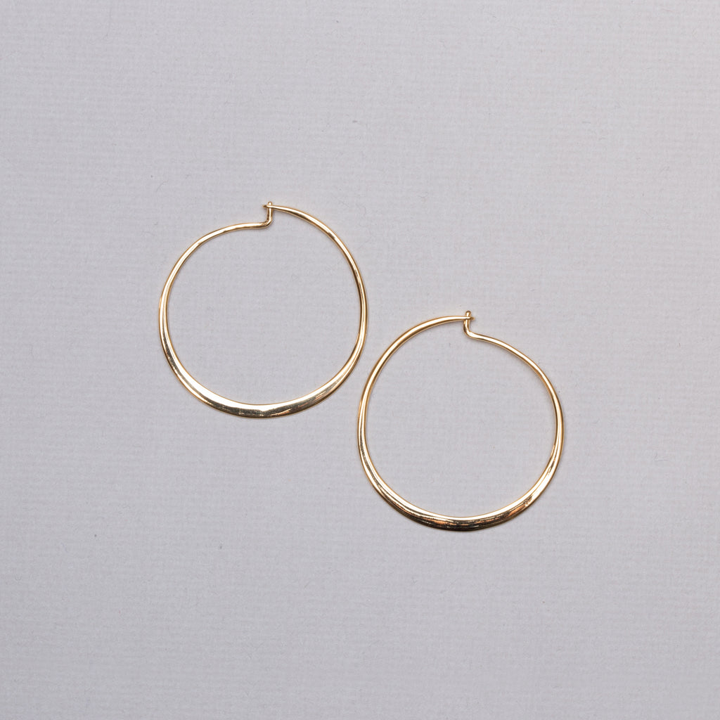 Gold-plated Flat Hoop Earrings