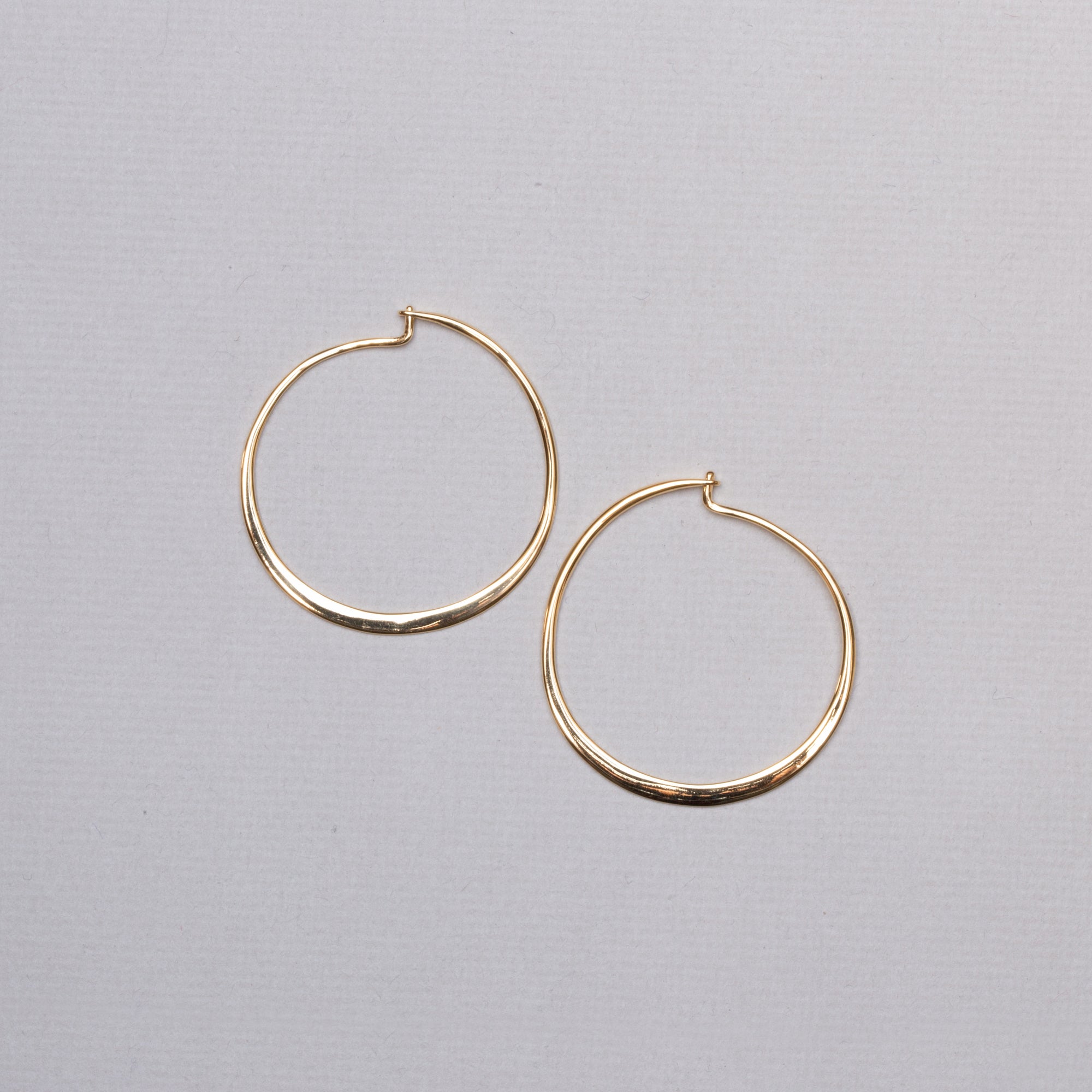 Gold-plated Flat Hoop Earrings