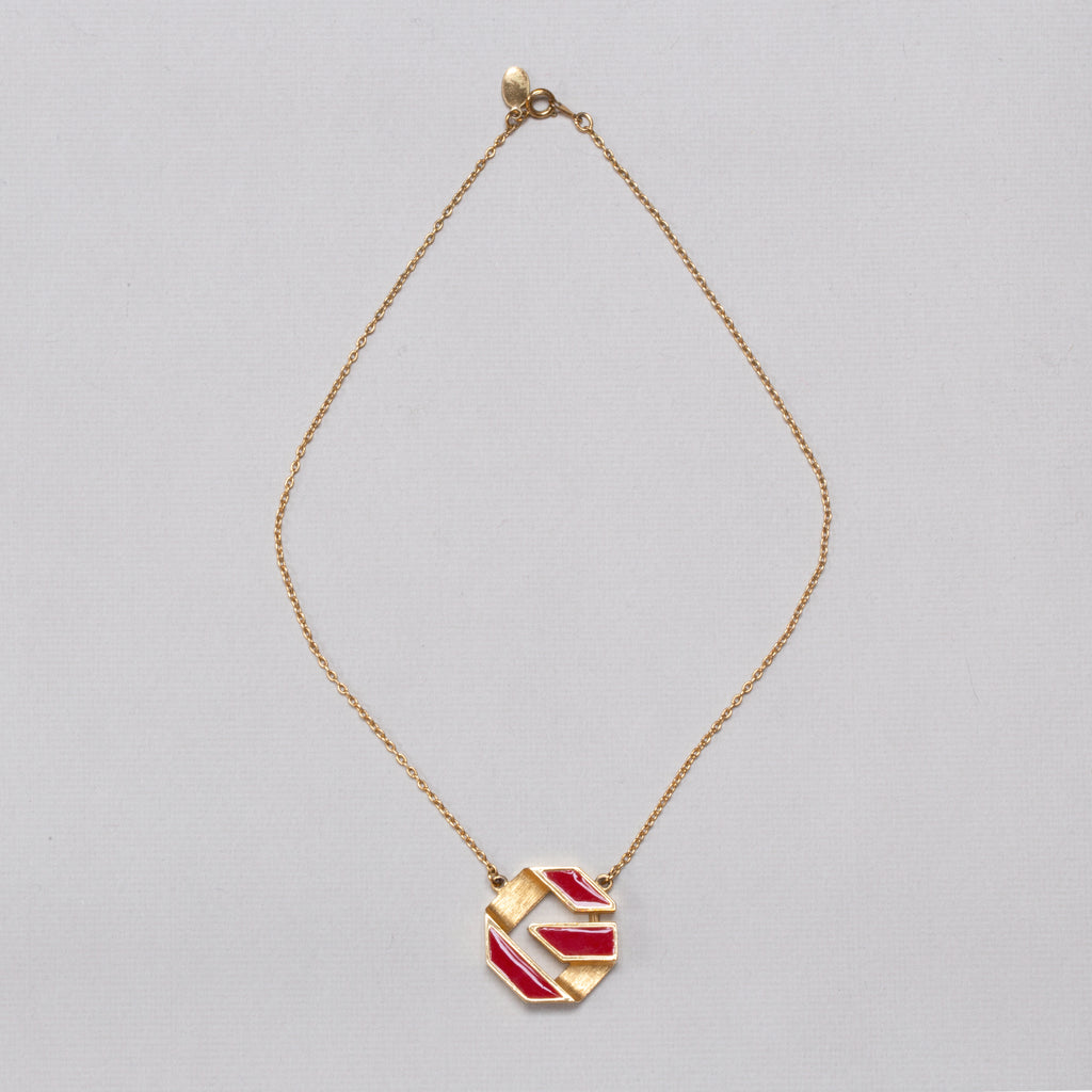 Vintage Givenchy Red Enamel Necklace