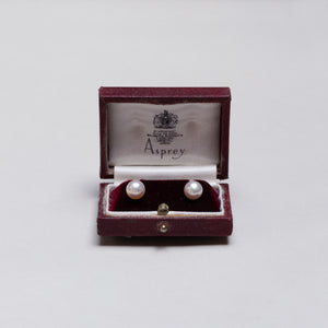 Vintage Asprey Pearl Stud Earrings