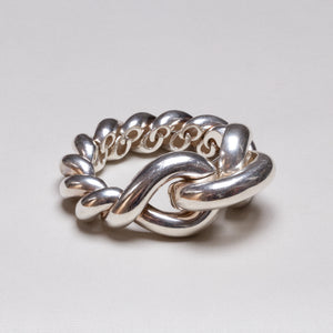Vintage Hermes Torsade Geant TGM Silver Bracelet