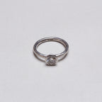 Pinched Platinum Diamond Ring