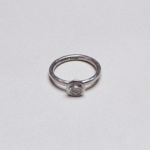 Pinched Platinum Diamond Ring
