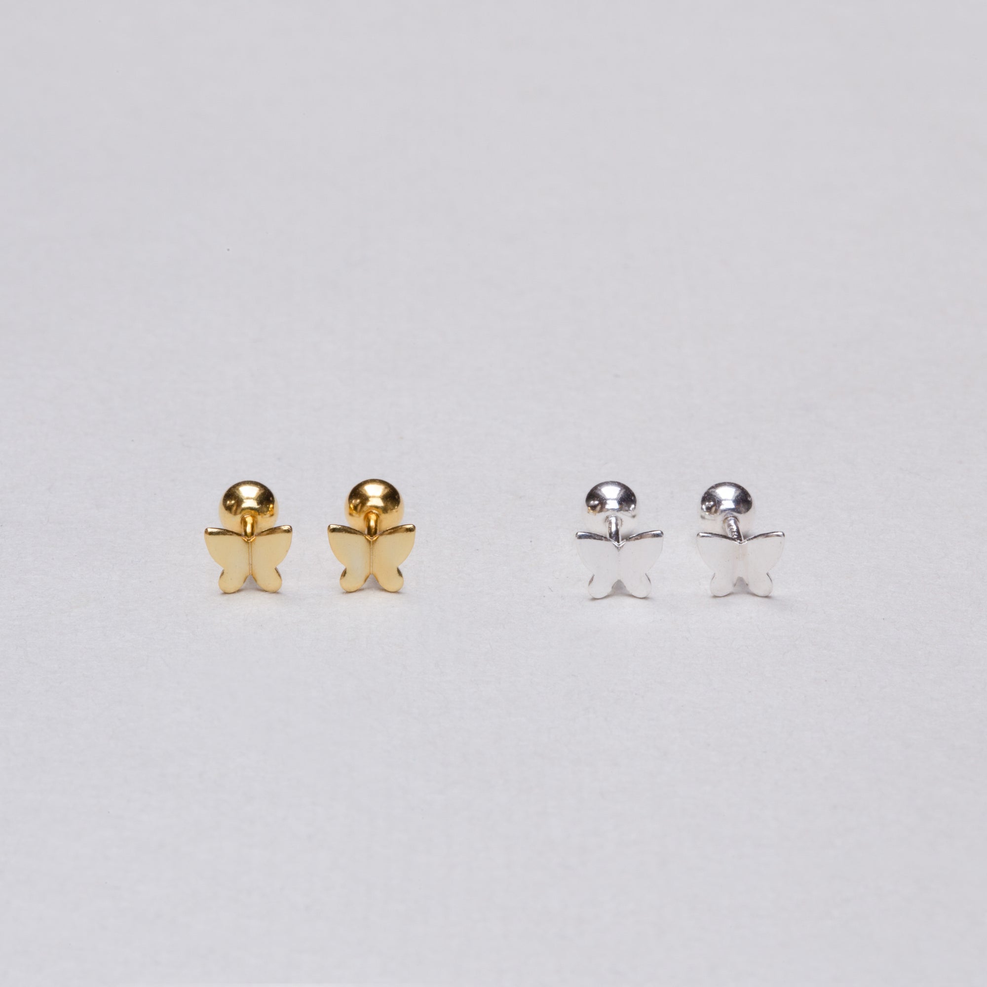 Gold-plated and Silver Butterfly Stud Cartilage Earring