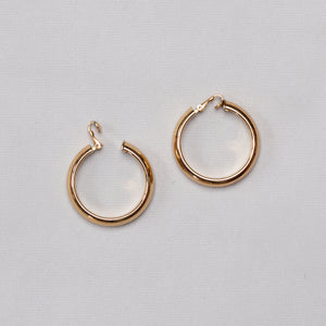 Vintage Gold Clip-on Hoop Earrings