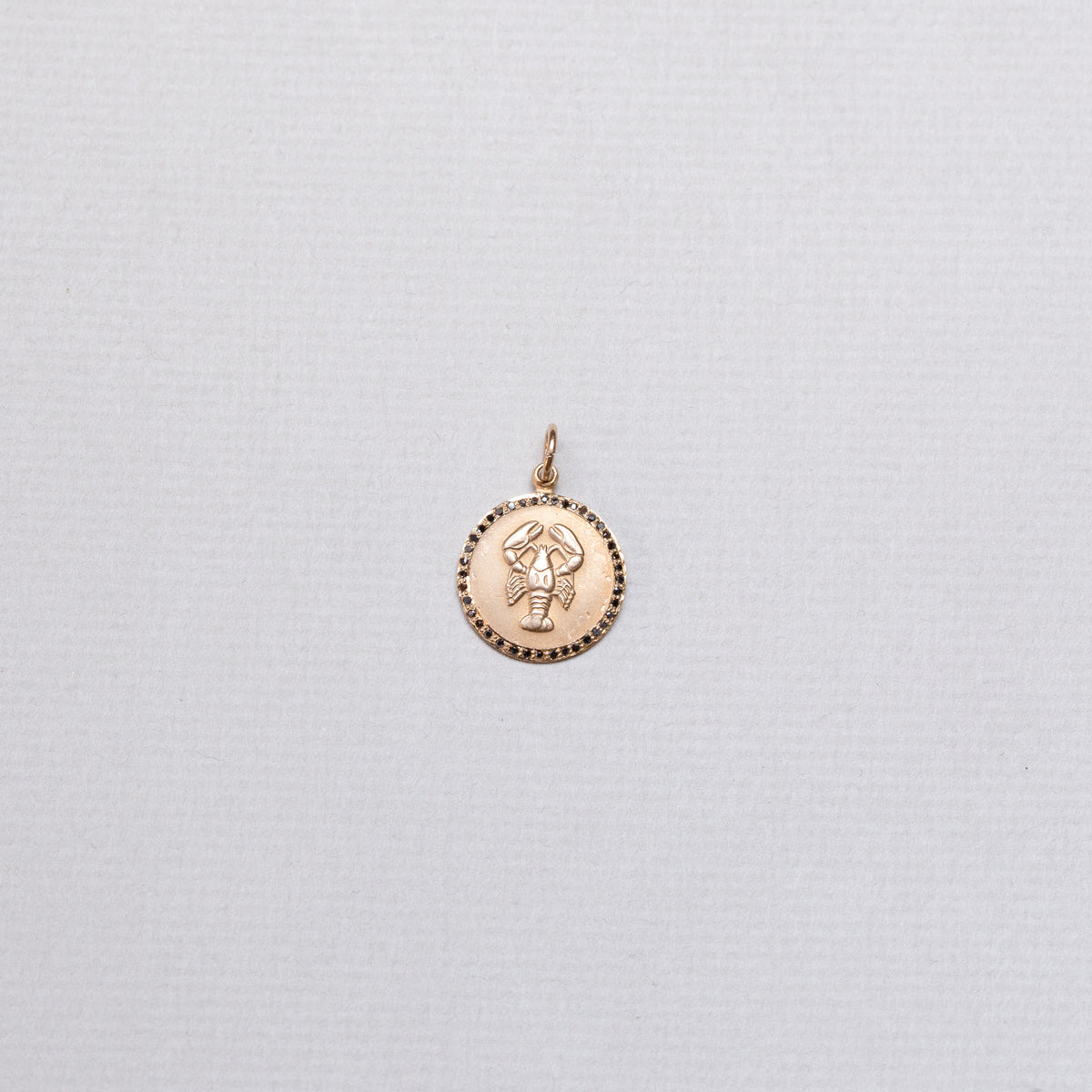 Vintage Scorpio Charm Pendant with Black Diamonds