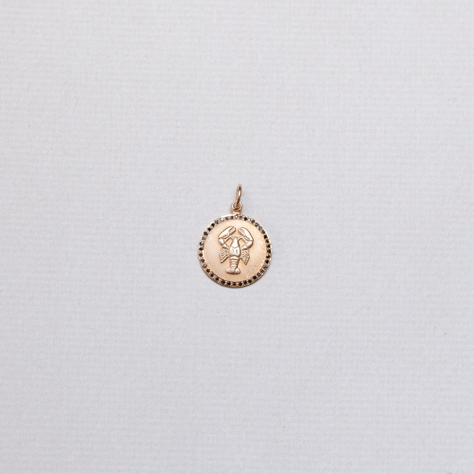 Vintage Scorpio Charm Pendant with Black Diamonds