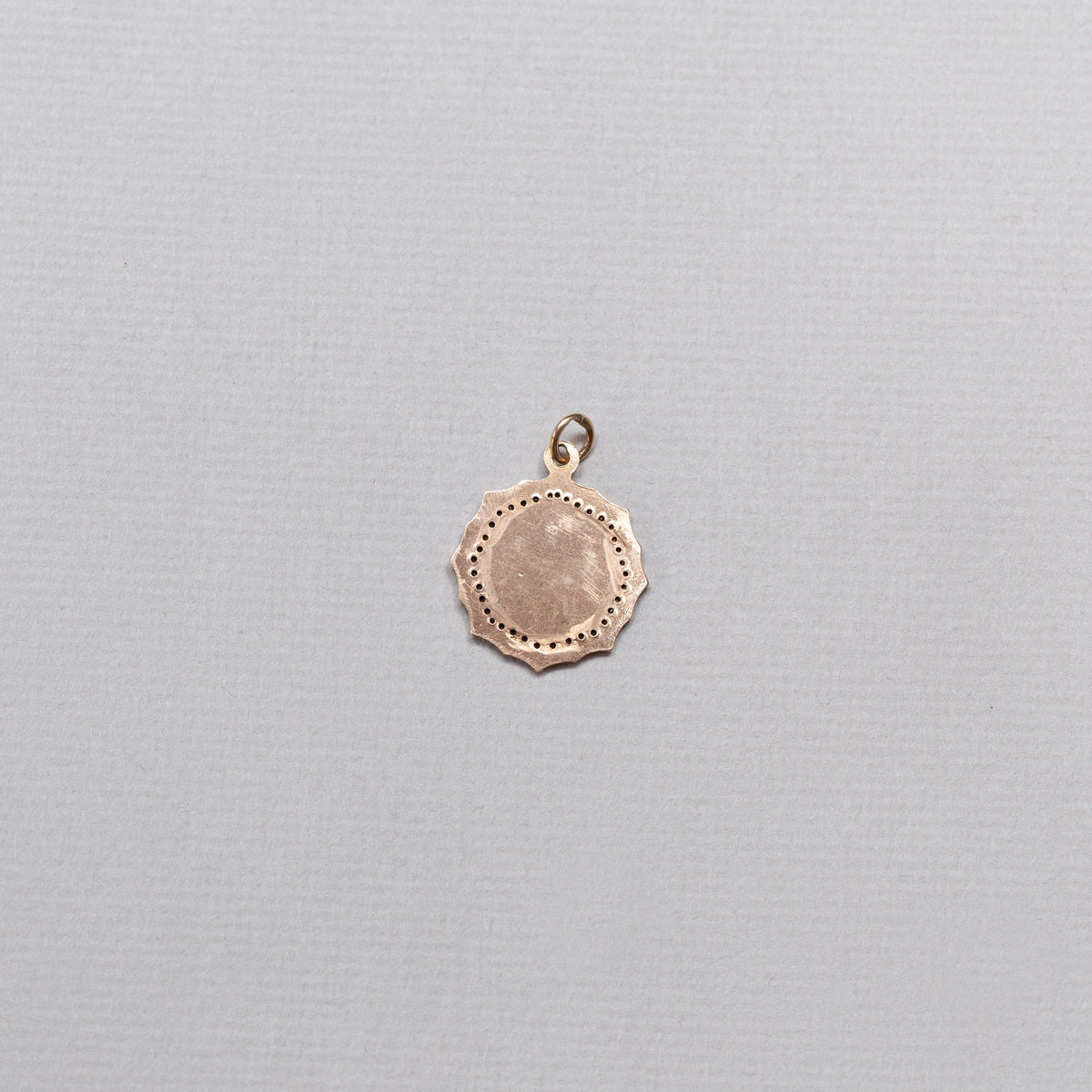 Vintage Octagonal Gold St. Christopher Pendant with Black Diamonds