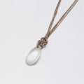 Set of Silver Necklace and Earrings with Frosted Glass