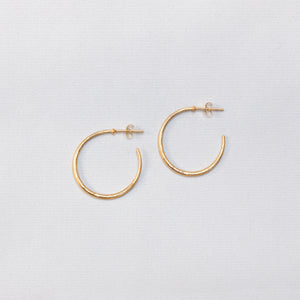 Textured Gold Open Stud Hoop Earrings