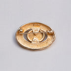 Vintage Christian Dior Gold-plated Brooch with Pearl