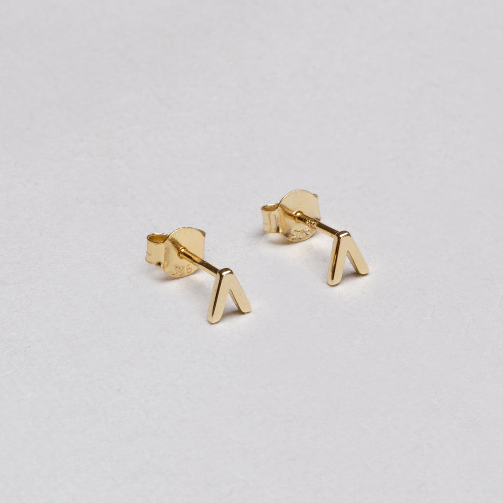 V and X Gold-plated Silver Stud Earrings