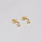V and X Gold-plated Silver Stud Earrings