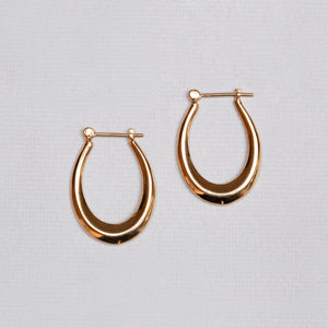 Gold-Plated Silver Oval Stud Earrings