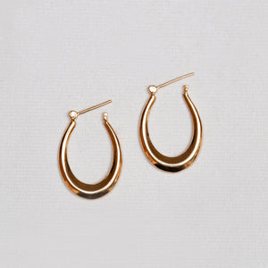 Gold-Plated Silver Oval Stud Earrings
