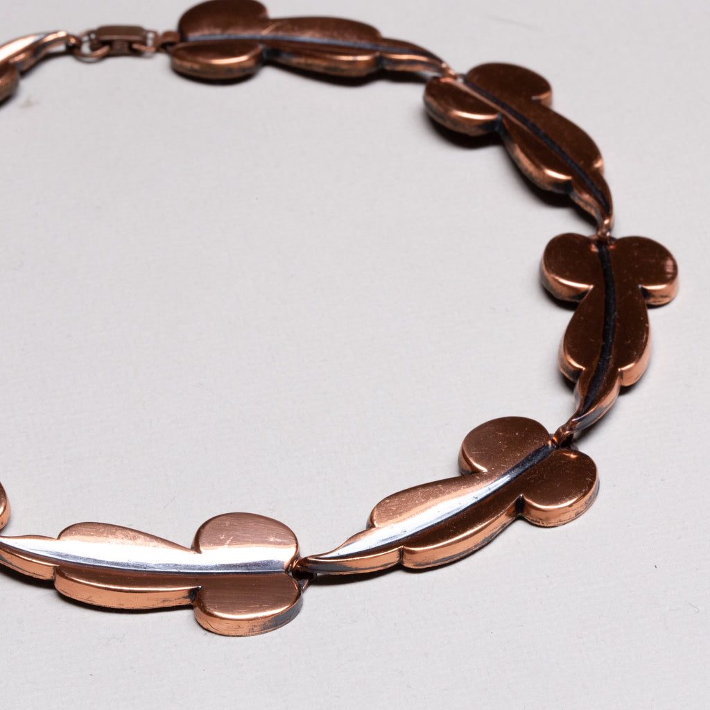 Vintage Copper Leaf Necklace