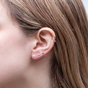 Silver Triangle Stud Cartilage Earring