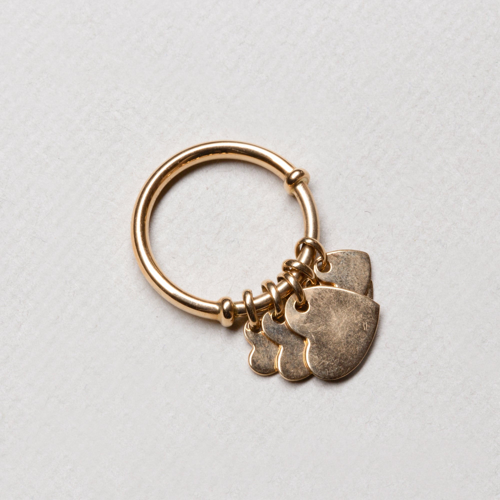 Vintage Dior Gold Heart Charm Ring