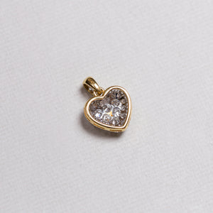 18ct Gold Heart Charm Pendant with Diamonds