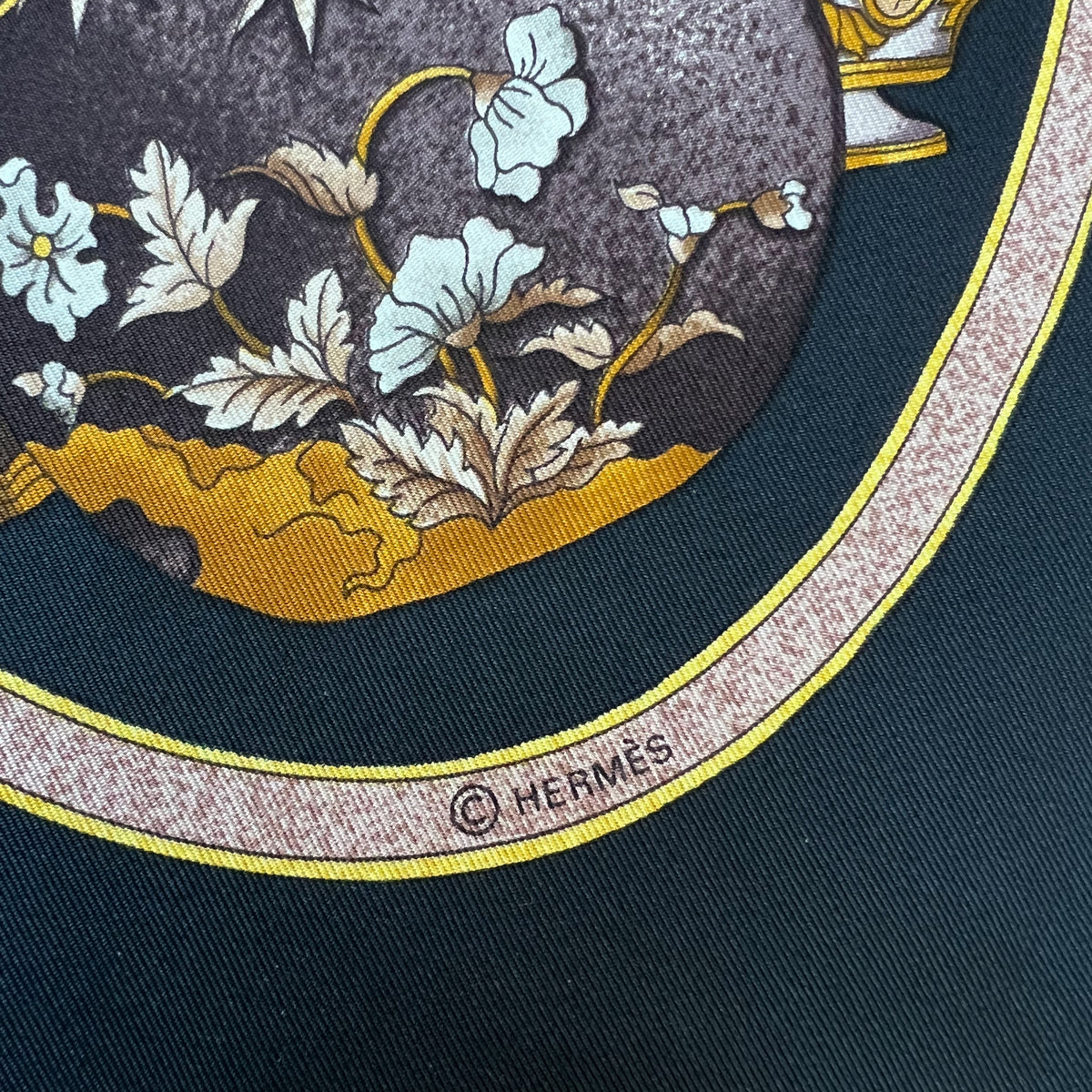 Vintage Hermes Silk Scarf "Qu' Importe le Flacon"