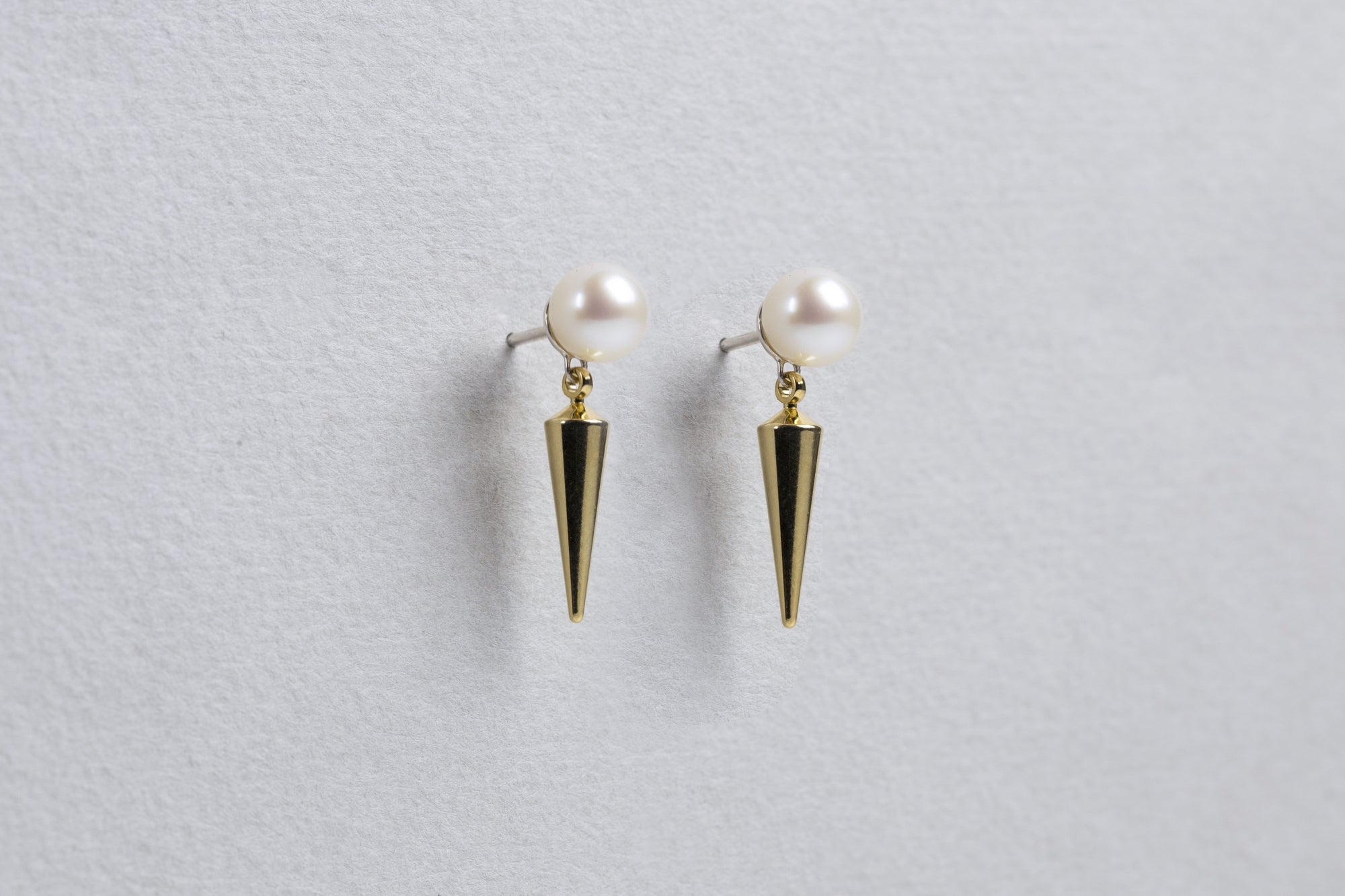 Pearl and Spike Stud Earrings