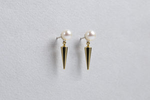 Pearl and Spike Stud Earrings