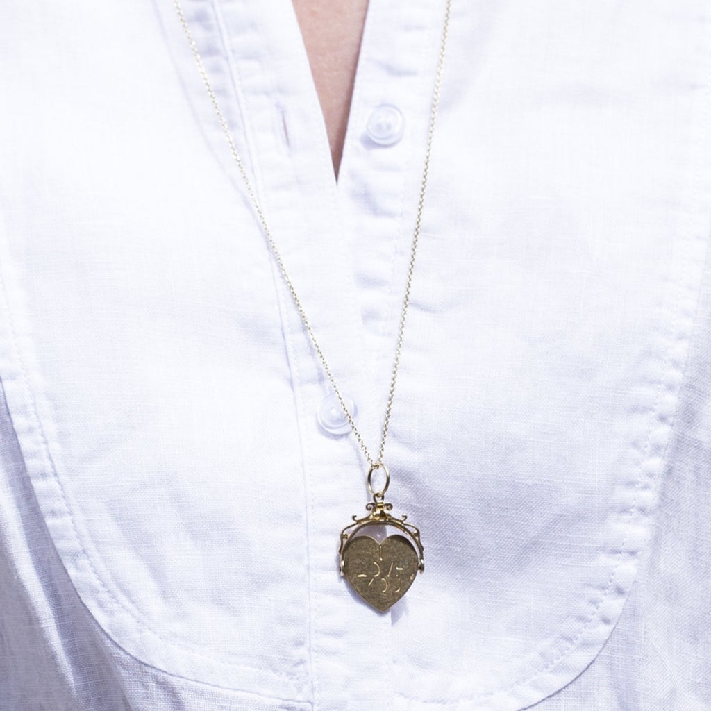 Spinning Heart charm as a necklace