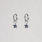 Charmed Hoop Earrings - Stars in Sterling Silver
