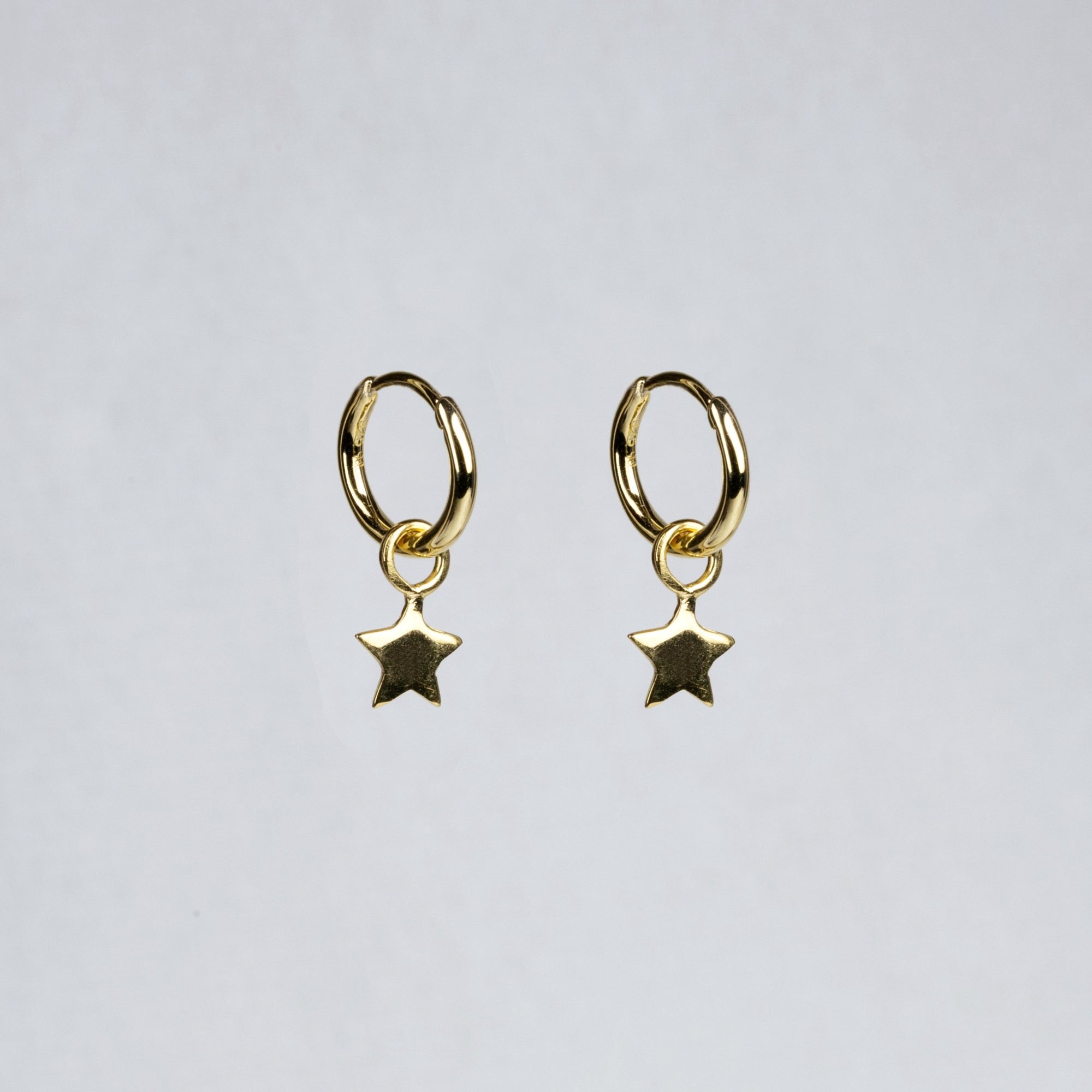 Charmed Hoop Earrings - Stars in Yellow Gold
