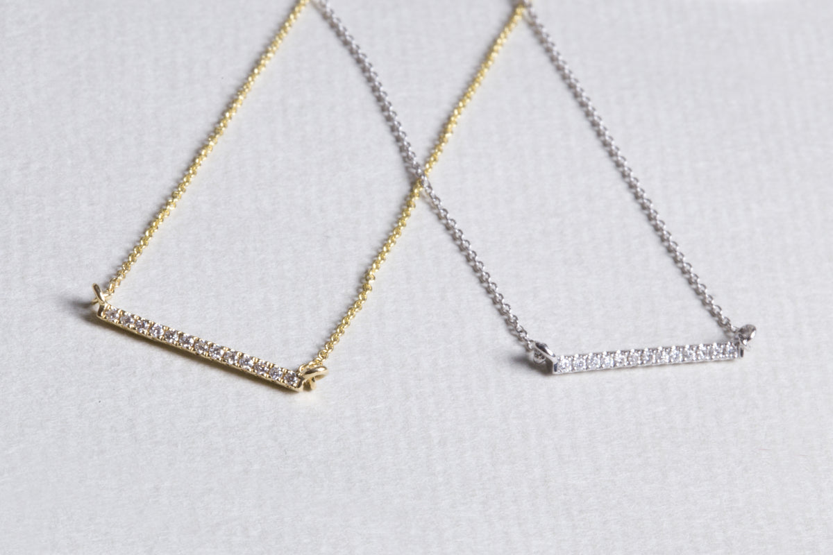 Linear Bar Diamond Necklace