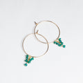 Silver and Gold Filled Hoops with Green Onyx
