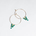 Silver and Gold Filled Hoops with Green Onyx