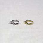 Spiked Hoop Huggies Earrings with Cubic Zirconia
