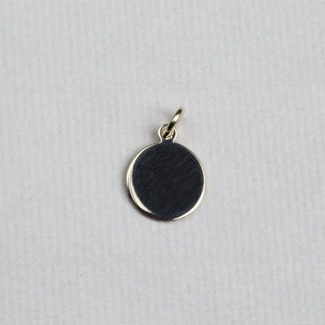 9ct Gold Disc Pendant Charm (Small)