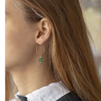 Silver and Gold Filled Hoops with Green Onyx