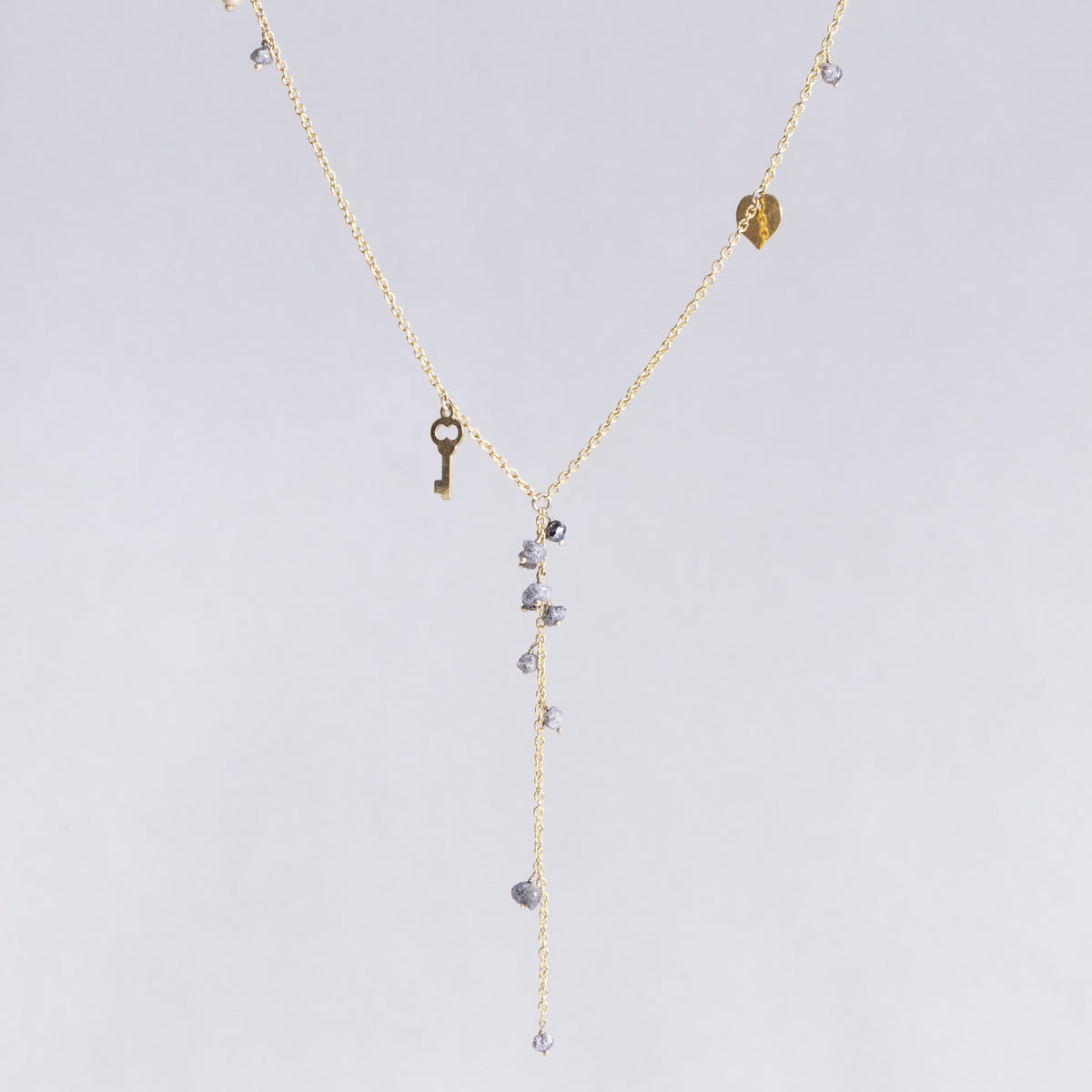 22ct Gold Heart and Key Necklace