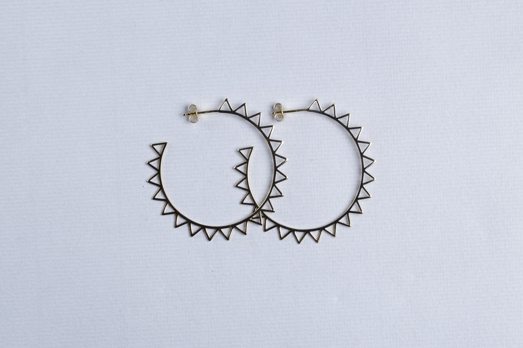 Geometric Cutout Sun Hoop Earrings