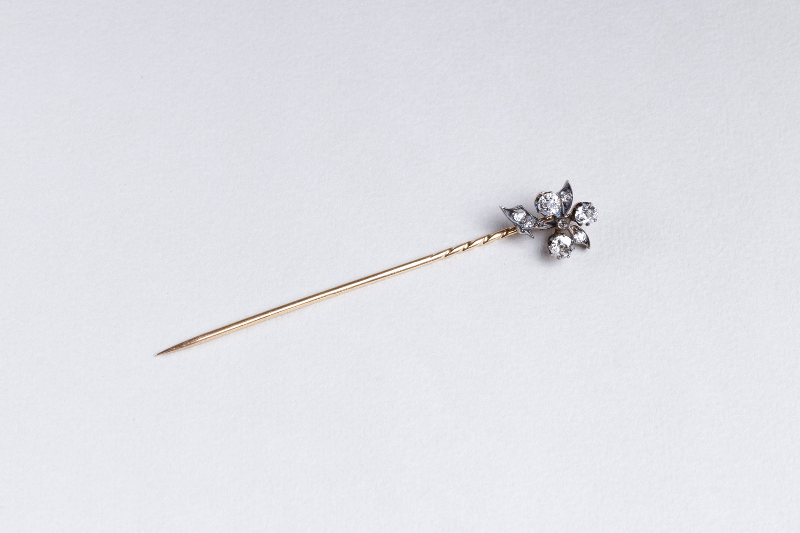 Victorian Flower Stickpin with Diamonds