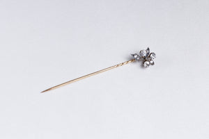 Victorian Flower Stickpin with Diamonds