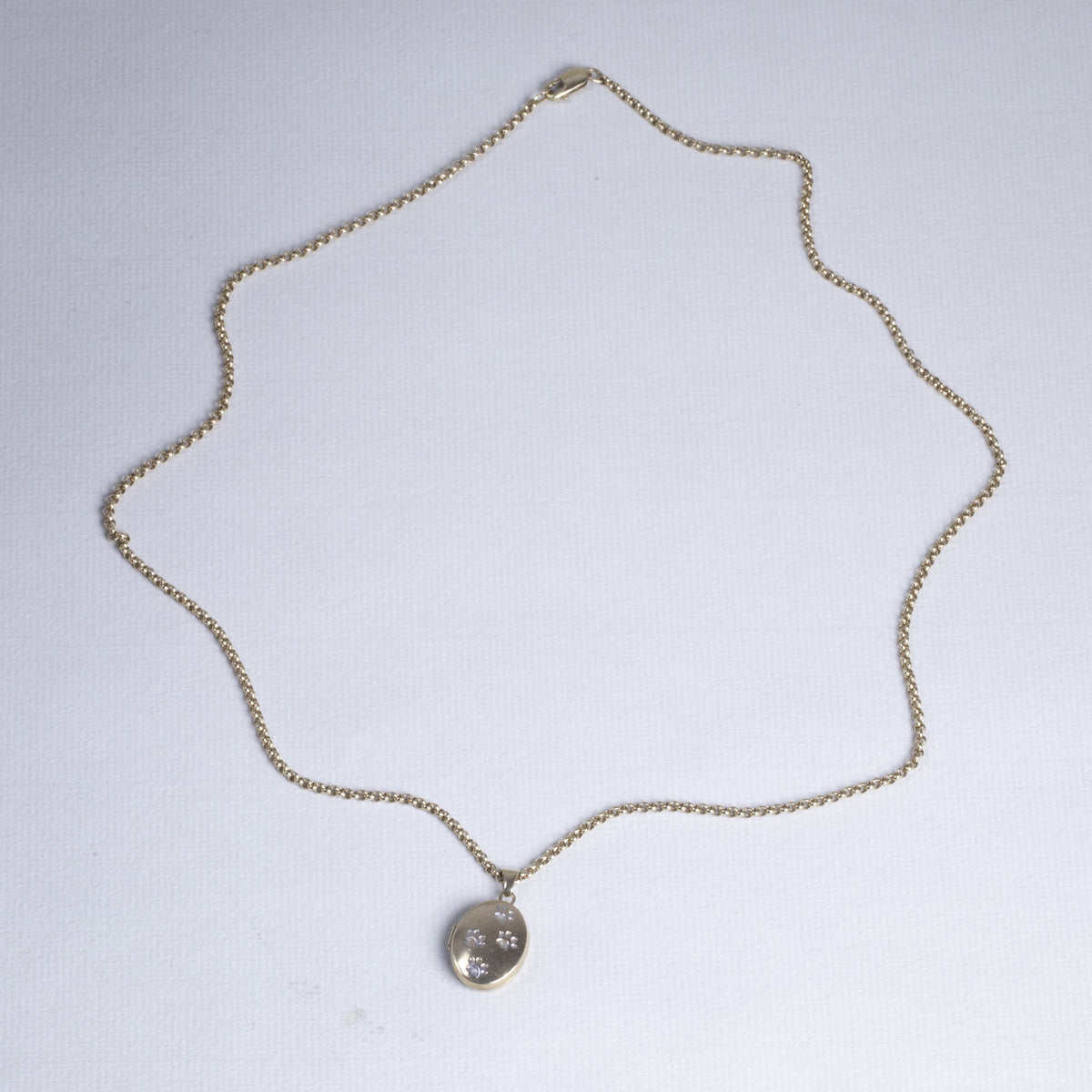 9ct Gold Paw Prints Pendant Necklace