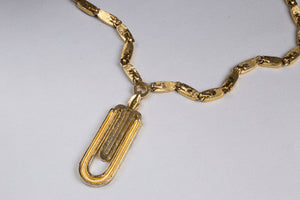Vintage Gold and Black Enamel Necklace