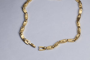 Vintage Gold and Black Enamel Necklace