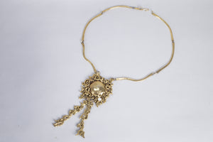 Vintage Gold and Pearl Pendant Necklace