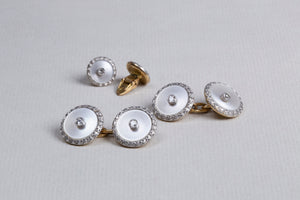 Vintage 18ct White Gold Cufflinks with Diamonds