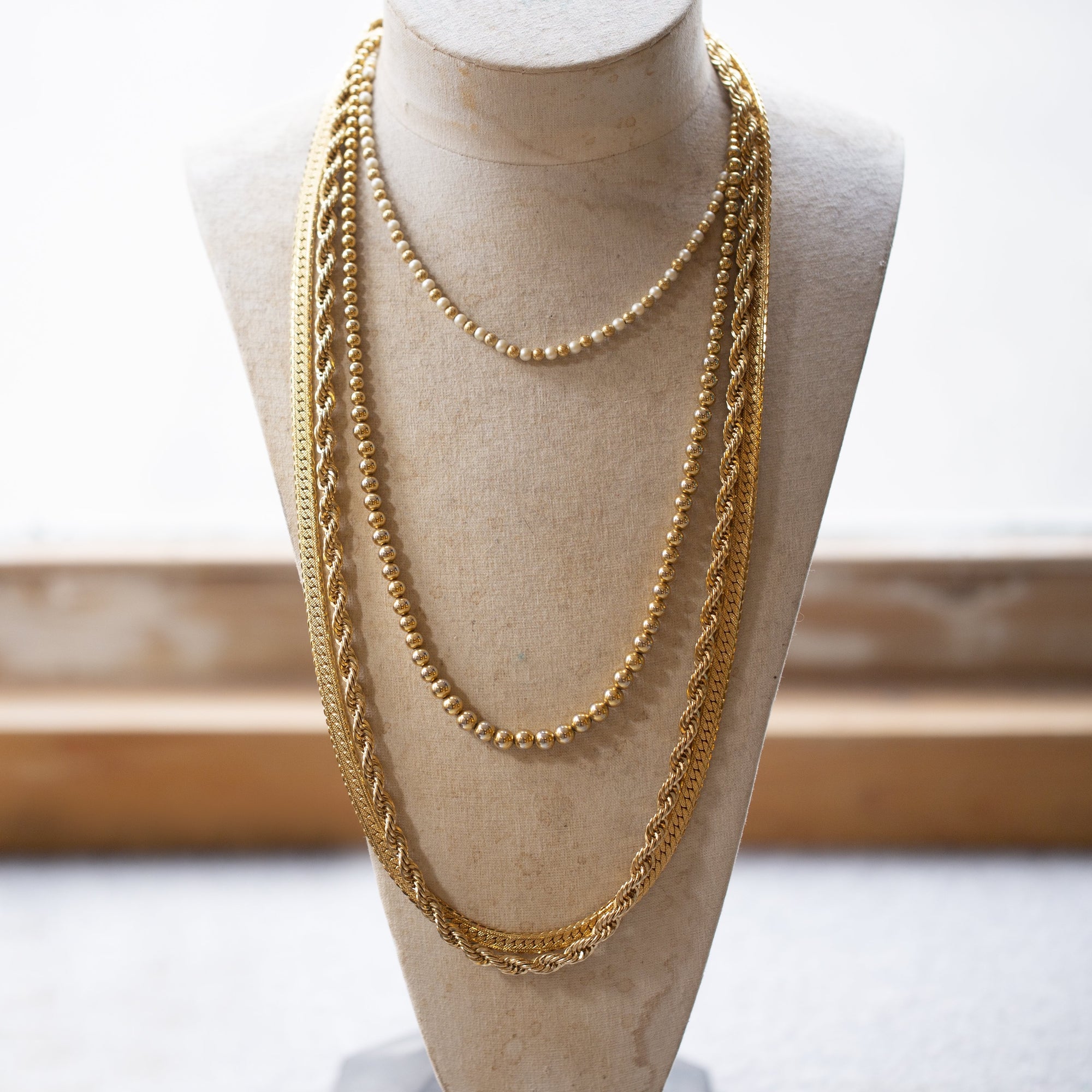 Set of Vintage Gold Necklace