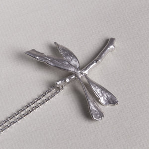 Silver Dragonfly Pendant Necklace